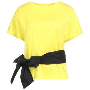 JUCCA Yellow T-Shirt with Black Bow Accent